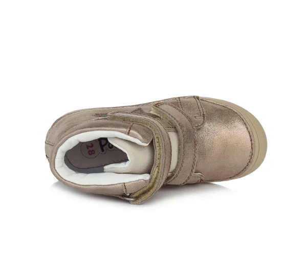 Ponte20 supinált lány bőrcipő. bronz színben csillag mintával