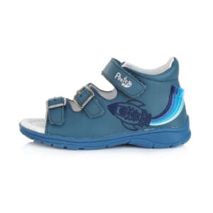 Ponte20 supinált kék bőrszandál, oldalán rakéta mintával