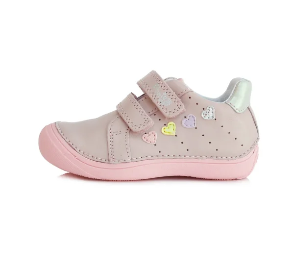 Ponte20 supinált lány bőrcipő – rózsaszín, szíves mintával