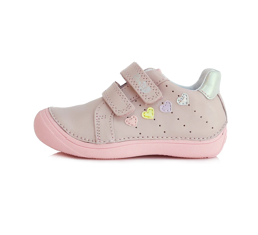 Ponte20 supinált lány bőrcipő – rózsaszín, szíves mintával