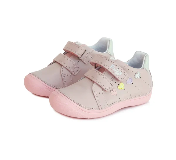 Ponte20 supinált lány bőrcipő – rózsaszín, szíves mintával