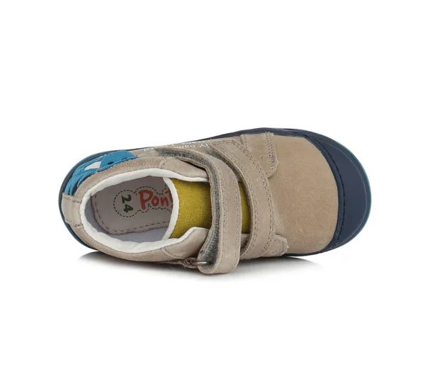 Ponte20 szupinált fiú bőrcipő, oldalán dinó mintával