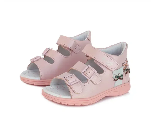 Ponte20 szupinált bőr szandál, oldalán cica díszítéssel