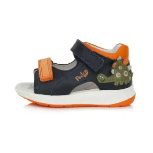 Ponte20 supinált fiú bőrszandál oldalán dinó mintával