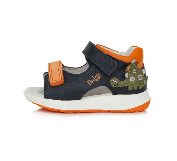 Ponte20 supinált fiú bőrszandál oldalán dinó mintával