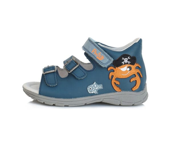 Ponte20 supinált fiú bőrszandál oldalán rák mintával