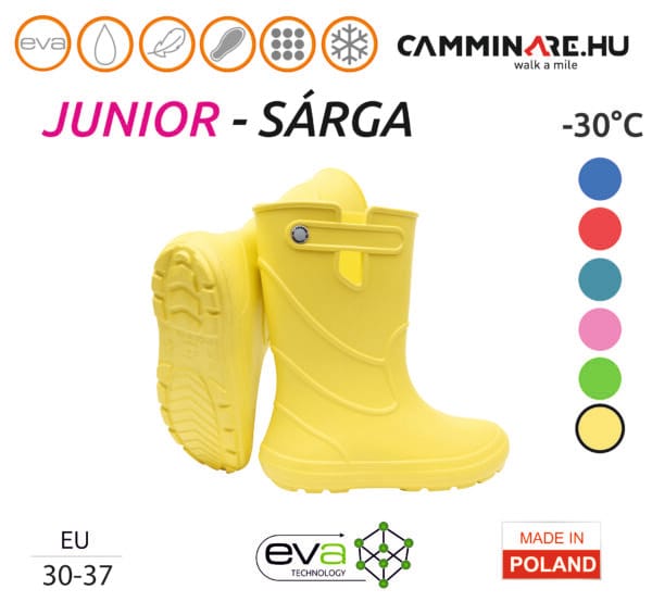 Camminare – Junior gyerekcsizma SÁRGA (-30°C)