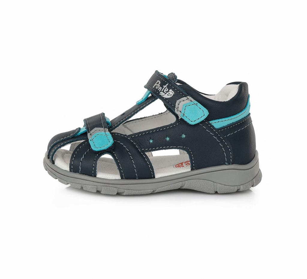 Ponte20 supinált kék zárt orrú bőrszandál