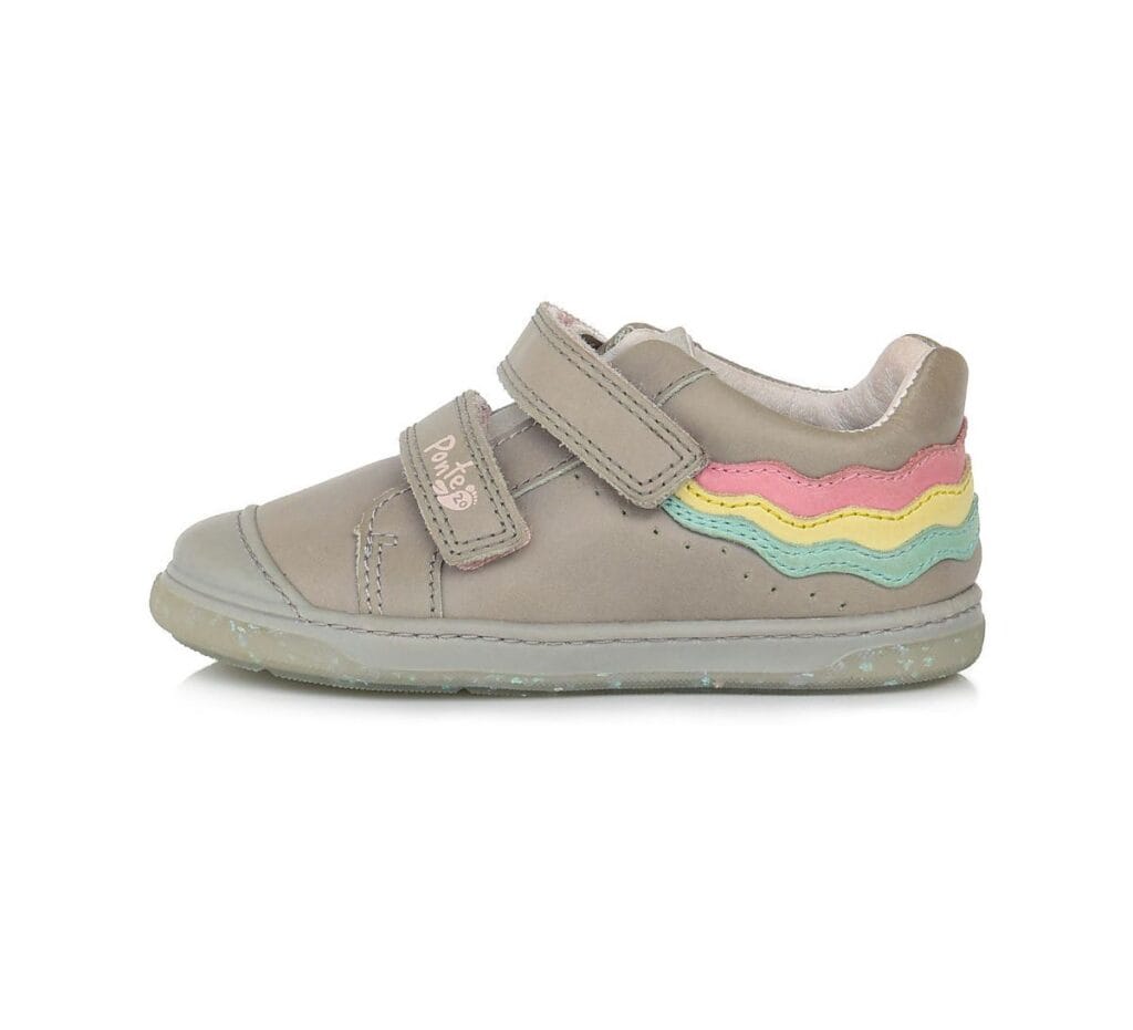 Ponte20 supinált lány bőrcipő – szürke, színes hullámmintával