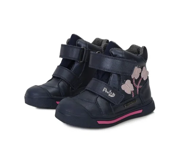 Ponte20 supinált vízálló gyerekcipő – sötétkék,pillangó mintával