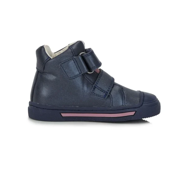 Ponte20 supinált lány bőrcipő – sötétkék, madár mintával