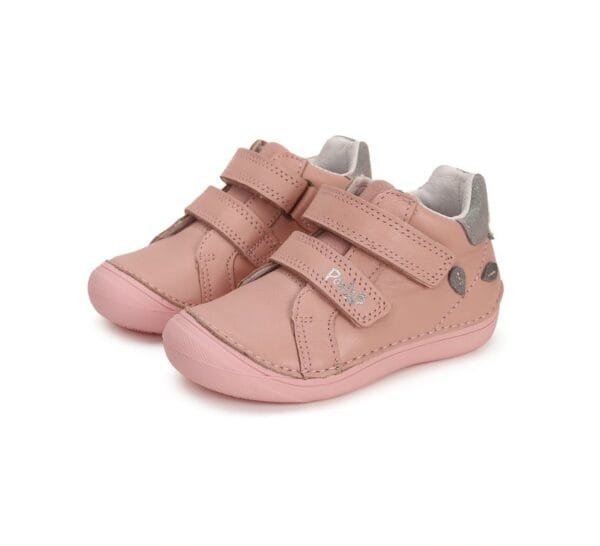 Ponte20 supinált lány bőrcipő – rózsaszín virágos sarokdísszel