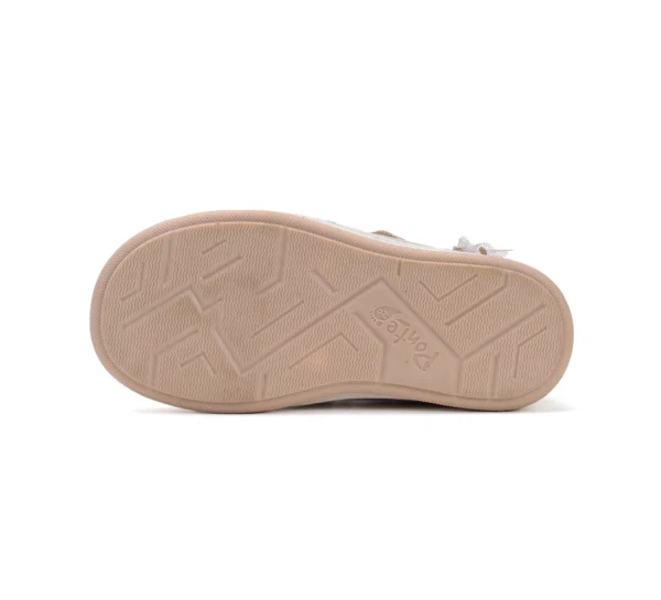 Ponte20 supinált lány bőrcipő – bézs, arany tündér mintával