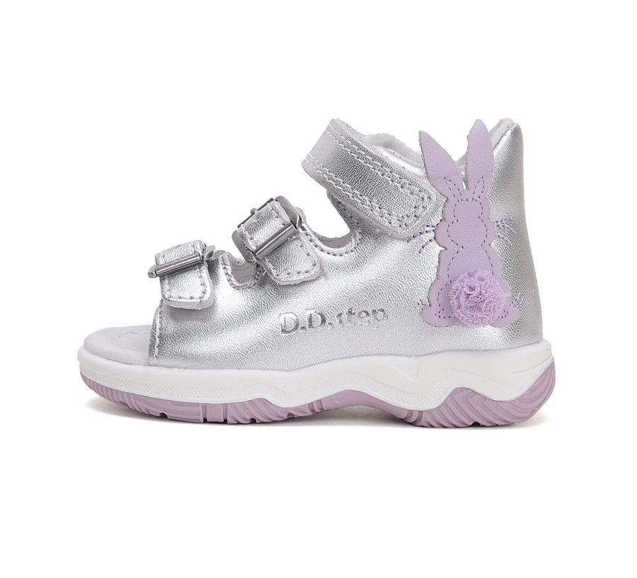 DD Step lány bőrszandál nyuszi mintával