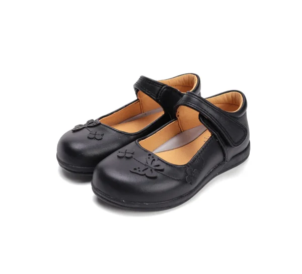 DD Step nyitott fekete bőrcipő