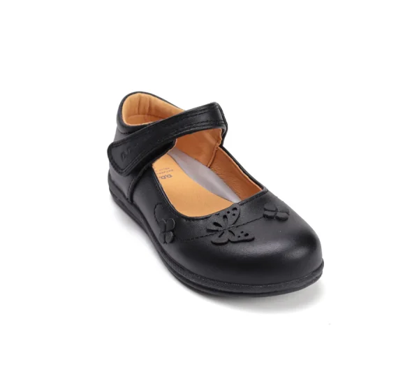 DD Step nyitott fekete bőrcipő