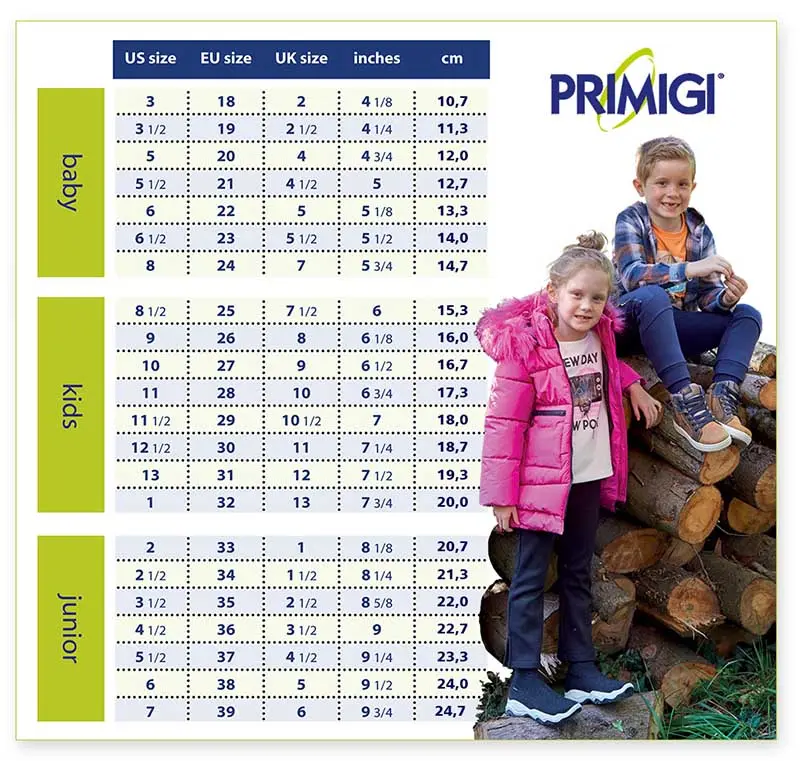 Primigi mérettáblázat eredmény