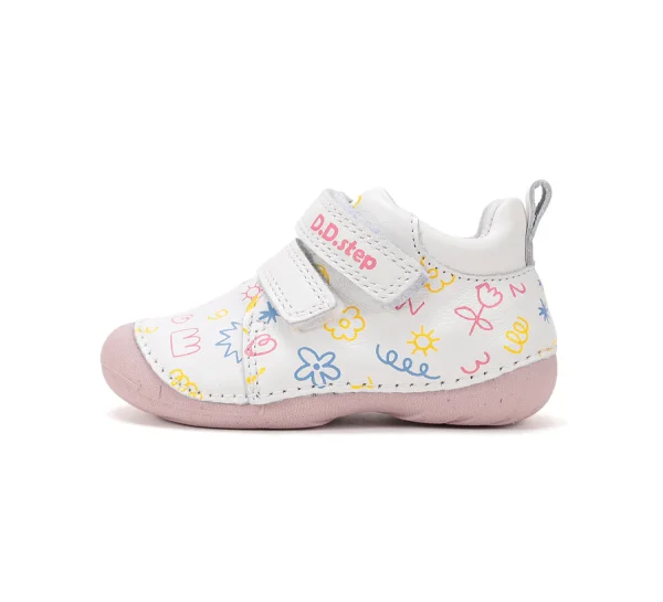DD Step fehér bőr átmeneti kislány gyerekcipő