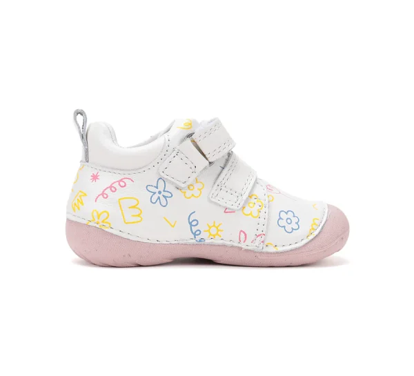 DD Step fehér bőr átmeneti kislány gyerekcipő